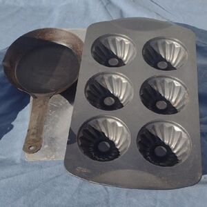 Vintage Wilton Cast Iron Skillet and Baking Mold Set